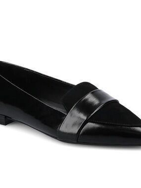 Birdies Sparrow Black Pointed Toe Leather Loafer - Women